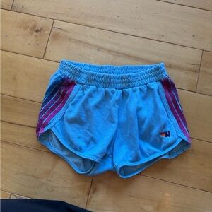Aviator Nation Blue Shorts with Pink and Purple Stripes